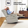 image:imageMCombo Triple Motor Power Lift Recliner Chair with Massage and Dual Heating Adjustable Headrest for Elderly People Faux Leather 7632 Blue MediumLight Grey
