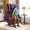 image:imageMCombo Triple Motor Power Lift Recliner Chair with Massage and Dual Heating Adjustable Headrest for Elderly People Faux Leather 7632 Blue MediumWine