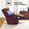 image:imageMCombo Triple Motor Power Lift Recliner Chair with Massage and Dual Heating Adjustable Headrest for Elderly People Faux Leather 7632 Blue MediumWine