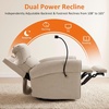image:imageMCombo Triple Motor Power Swivel Rocker Recliner Chair for Living Room amp Nursery Rocks in Every Position Adjustable Power Headrest Extended Footrest Dual USB Ports PetFriendly Fabric PR638Beige