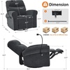 image:imageMCombo Triple Motor Power Swivel Rocker Recliner Chair for Living Room amp Nursery Rocks in Every Position Adjustable Power Headrest Extended Footrest Dual USB Ports PetFriendly Fabric PR638Dark Grey