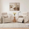 image:imageMCombo Triple Motor Power Swivel Rocker Recliner Chair for Living Room amp Nursery Rocks in Every Position Adjustable Power Headrest Extended Footrest Dual USB Ports PetFriendly Fabric PR638Beige