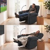 image:imageMCombo Triple Motor Power Swivel Rocker Recliner Chair for Living Room amp Nursery Rocks in Every Position Adjustable Power Headrest Extended Footrest Dual USB Ports PetFriendly Fabric PR638Dark Grey