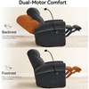 image:imageMCombo Triple Motor Power Swivel Rocker Recliner Chair for Living Room amp Nursery Rocks in Every Position Adjustable Power Headrest Extended Footrest Dual USB Ports PetFriendly Fabric PR638Dark Grey