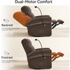 image:imageMCombo Triple Motor Power Swivel Rocker Recliner Chair for Living Room amp Nursery Rocks in Every Position Adjustable Power Headrest Extended Footrest Dual USB Ports PetFriendly Fabric PR638Dark Brown