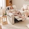 image:imageMCombo Triple Motor Power Swivel Rocker Recliner Chair for Living Room amp Nursery Rocks in Every Position Adjustable Power Headrest Extended Footrest Dual USB Ports PetFriendly Fabric PR638Beige