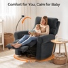 image:imageMCombo Triple Motor Power Swivel Rocker Recliner Chair for Living Room amp Nursery Rocks in Every Position Adjustable Power Headrest Extended Footrest Dual USB Ports PetFriendly Fabric PR638Dark Grey