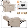 image:imageMCombo Triple Motor Power Swivel Rocker Recliner Chair for Living Room amp Nursery Rocks in Every Position Adjustable Power Headrest Extended Footrest Dual USB Ports PetFriendly Fabric PR638Beige