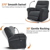 image:imageMCombo Triple Motor Power Swivel Rocker Recliner Chair for Living Room amp Nursery Rocks in Every Position Adjustable Power Headrest Extended Footrest Dual USB Ports PetFriendly Fabric PR638Dark Grey