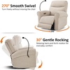 image:imageMCombo Triple Motor Power Swivel Rocker Recliner Chair for Living Room amp Nursery Rocks in Every Position Adjustable Power Headrest Extended Footrest Dual USB Ports PetFriendly Fabric PR638Beige