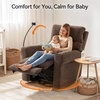 image:imageMCombo Triple Motor Power Swivel Rocker Recliner Chair for Living Room amp Nursery Rocks in Every Position Adjustable Power Headrest Extended Footrest Dual USB Ports PetFriendly Fabric PR638Dark Brown