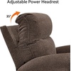 image:imageMCombo Triple Motor Power Swivel Rocker Recliner Chair for Living Room amp Nursery Rocks in Every Position Adjustable Power Headrest Extended Footrest Dual USB Ports PetFriendly Fabric PR638Dark Brown