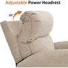 image:imageMCombo Triple Motor Power Swivel Rocker Recliner Chair for Living Room amp Nursery Rocks in Every Position Adjustable Power Headrest Extended Footrest Dual USB Ports PetFriendly Fabric PR638Beige
