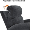 image:imageMCombo Triple Motor Power Swivel Rocker Recliner Chair for Living Room amp Nursery Rocks in Every Position Adjustable Power Headrest Extended Footrest Dual USB Ports PetFriendly Fabric PR638Dark Grey