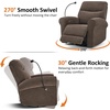 image:imageMCombo Triple Motor Power Swivel Rocker Recliner Chair for Living Room amp Nursery Rocks in Every Position Adjustable Power Headrest Extended Footrest Dual USB Ports PetFriendly Fabric PR638Dark Brown