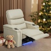 image:imageMCombo Triple Motors Power Recliner Chair with Power Headrest amp Lumbar Support for Living Room Home Theater Seating with Armrest Storage Tray Table and Dual Charging Ports HTS708 GreyBeige