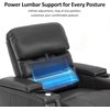 image:imageMCombo Triple Motors Power Recliner Chair with Power Headrest amp Lumbar Support for Living Room Home Theater Seating with Armrest Storage Tray Table and Dual Charging Ports HTS708 GreyGrey