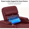 image:imageMCombo Triple Motors Power Recliner Chair with Power Headrest amp Lumbar Support for Living Room Home Theater Seating with Armrest Storage Tray Table and Dual Charging Ports HTS708 GreyRed