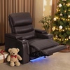 image:imageMCombo Triple Motors Power Recliner Chair with Power Headrest amp Lumbar Support for Living Room Home Theater Seating with Armrest Storage Tray Table and Dual Charging Ports HTS708 GreyBrown