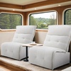image:imageMCombo Wall Hugger Armless Power Recliner Chair with USB Ports 295 Extra Wide Seat Oversized Fabric Powered Reclining Sofa for Living Room Small Space ALR01Cream White