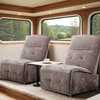 image:imageMCombo Wall Hugger Armless Power Recliner Chair with USB Ports 295 Extra Wide Seat Oversized Fabric Powered Reclining Sofa for Living Room Small Space ALR01Brown