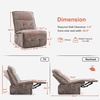 image:imageMCombo Wall Hugger Armless Power Recliner Chair with USB Ports 295 Extra Wide Seat Oversized Fabric Powered Reclining Sofa for Living Room Small Space ALR01Brown