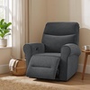 image:imageMCombo Wall Hugger Power Recliner Chair for Small Spaces Living Room RV USB amp TypeC Charging Ports Extra Wide 24 Seat Rolled Arm Electric Reclining Chair PetFriendly Fabric PR630 Dark BrownDark Grey