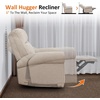 image:imageMCombo Wall Hugger Power Recliner Chair for Small Spaces Living Room RV USB amp TypeC Charging Ports Extra Wide 24 Seat Rolled Arm Electric Reclining Chair PetFriendly Fabric PR630 Dark BrownBeige