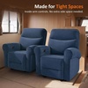 image:imageMCombo Wall Hugger Power Recliner Chair for Small Spaces Living Room RV USB amp TypeC Charging Ports Extra Wide 24 Seat Rolled Arm Electric Reclining Chair PetFriendly Fabric PR630 Dark BrownNavy Blue