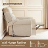 image:imageMCombo Wall Hugger Power Recliner Chair for Small Spaces Living Room RV USB amp TypeC Charging Ports Extra Wide 24 Seat Rolled Arm Electric Reclining Chair PetFriendly Fabric PR630 Dark BrownBeige