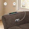image:imageMCombo Wall Hugger Power Recliner Chair for Small Spaces Living Room RV USB amp TypeC Charging Ports Extra Wide 24 Seat Rolled Arm Electric Reclining Chair PetFriendly Fabric PR630 Dark BrownDark Brown