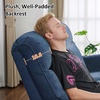 image:imageMCombo Wall Hugger Power Recliner Chair for Small Spaces Living Room RV USB amp TypeC Charging Ports Extra Wide 24 Seat Rolled Arm Electric Reclining Chair PetFriendly Fabric PR630 Dark BrownNavy Blue
