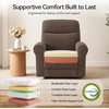 image:imageMCombo Wall Hugger Power Recliner Chair for Small Spaces Living Room RV USB amp TypeC Charging Ports Extra Wide 24 Seat Rolled Arm Electric Reclining Chair PetFriendly Fabric PR630 Dark BrownDark Brown