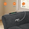 image:imageMCombo Wall Hugger Power Recliner Chair for Small Spaces Living Room RV USB amp TypeC Charging Ports Extra Wide 24 Seat Rolled Arm Electric Reclining Chair PetFriendly Fabric PR630 Dark BrownDark Grey