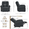 image:imageMCombo Wall Hugger Power Recliner Chair for Small Spaces Living Room RV USB amp TypeC Charging Ports Extra Wide 24 Seat Rolled Arm Electric Reclining Chair PetFriendly Fabric PR630 Dark BrownDark Grey