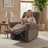 image:imageMCombo Wall Hugger Power Recliner Chair for Small Spaces Living Room RV USB amp TypeC Charging Ports Extra Wide 24 Seat Rolled Arm Electric Reclining Chair PetFriendly Fabric PR630 Dark BrownDark Brown