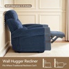 image:imageMCombo Wall Hugger Power Recliner Chair for Small Spaces Living Room RV USB amp TypeC Charging Ports Extra Wide 24 Seat Rolled Arm Electric Reclining Chair PetFriendly Fabric PR630 Dark BrownNavy Blue