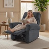 image:imageMCombo Wall Hugger Power Recliner Chair for Small Spaces Living Room RV USB amp TypeC Charging Ports Extra Wide 24 Seat Rolled Arm Electric Reclining Chair PetFriendly Fabric PR630 Dark BrownDark Grey
