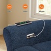 image:imageMCombo Wall Hugger Power Recliner Chair for Small Spaces Living Room RV USB amp TypeC Charging Ports Extra Wide 24 Seat Rolled Arm Electric Reclining Chair PetFriendly Fabric PR630 Dark BrownNavy Blue