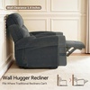 image:imageMCombo Wall Hugger Power Recliner Chair for Small Spaces Living Room RV USB amp TypeC Charging Ports Extra Wide 24 Seat Rolled Arm Electric Reclining Chair PetFriendly Fabric PR630 Dark BrownDark Grey