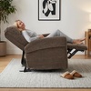 image:imageMCombo Wall Hugger Power Recliner Chair for Small Spaces Living Room RV USB amp TypeC Charging Ports Extra Wide 24 Seat Rolled Arm Electric Reclining Chair PetFriendly Fabric PR630 Dark BrownDark Brown