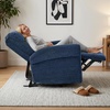 image:imageMCombo Wall Hugger Power Recliner Chair for Small Spaces Living Room RV USB amp TypeC Charging Ports Extra Wide 24 Seat Rolled Arm Electric Reclining Chair PetFriendly Fabric PR630 Dark BrownNavy Blue