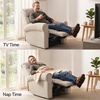 image:imageMCombo Wall Hugger Power Recliner Chair for Small Spaces Living Room RV USB amp TypeC Charging Ports Extra Wide 24 Seat Rolled Arm Electric Reclining Chair PetFriendly Fabric PR630 Dark BrownBeige