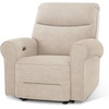 image:imageMCombo Wall Hugger Power Recliner Chair for Small Spaces Living Room RV USB amp TypeC Charging Ports Extra Wide 24 Seat Rolled Arm Electric Reclining Chair PetFriendly Fabric PR630 Dark BrownBeige