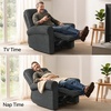 image:imageMCombo Wall Hugger Power Recliner Chair for Small Spaces Living Room RV USB amp TypeC Charging Ports Extra Wide 24 Seat Rolled Arm Electric Reclining Chair PetFriendly Fabric PR630 Dark BrownDark Grey