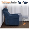 image:imageMCombo Wall Hugger Power Recliner Chair for Small Spaces Living Room RV USB amp TypeC Charging Ports Extra Wide 24 Seat Rolled Arm Electric Reclining Chair PetFriendly Fabric PR630 Dark BrownNavy Blue
