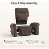 image:imageMCombo Wall Hugger Power Recliner Chair for Small Spaces Living Room RV USB amp TypeC Charging Ports Extra Wide 24 Seat Rolled Arm Electric Reclining Chair PetFriendly Fabric PR630 Dark BrownDark Brown