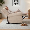 image:imageMCombo Wall Hugger Power Recliner Chair for Small Spaces Living Room RV USB amp TypeC Charging Ports Extra Wide 24 Seat Rolled Arm Electric Reclining Chair PetFriendly Fabric PR630 Dark BrownBeige