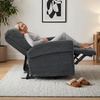 image:imageMCombo Wall Hugger Power Recliner Chair for Small Spaces Living Room RV USB amp TypeC Charging Ports Extra Wide 24 Seat Rolled Arm Electric Reclining Chair PetFriendly Fabric PR630 Dark BrownDark Grey