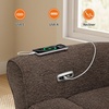 image:imageMCombo Wall Hugger Power Recliner Chair for Small Spaces Living Room RV USB amp TypeC Charging Ports Extra Wide 24 Seat Rolled Arm Electric Reclining Chair PetFriendly Fabric PR630 Dark BrownDark Brown